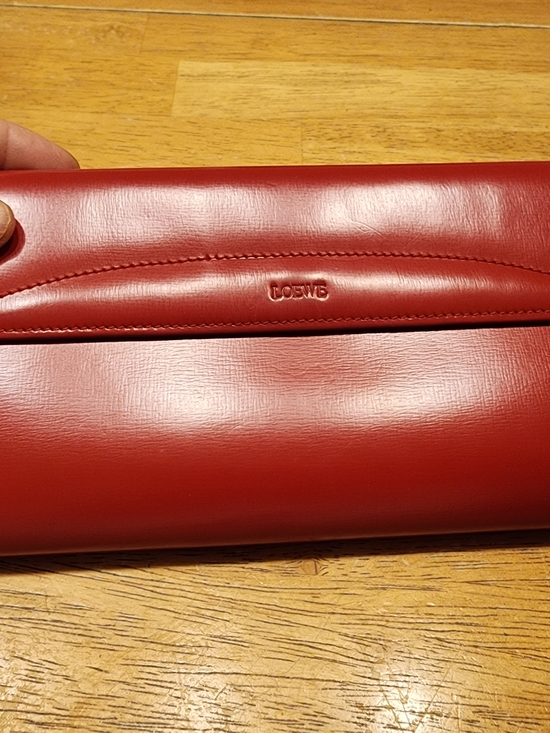 Loewe Handbags - vintage Loewe red leather long wallet